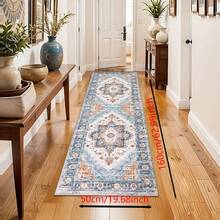 1 pieza Alfombra de silicona antideslizante con estampado floral del sudeste asiático, alfombra, tapete, impresión 3D rectangular, adecuado para sala de estar, dormitorio, pasillo, baño, lavandería - Alfombra de poliéster para decoración del hogar interior y exterior