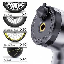 Multipurpose Air Pump Built-In Powerful Motor With 5 Inflation Modes 3 Lighting Modes Window Breaker Seat Belt Cutter The Best Gift For Men - Black - View 7
