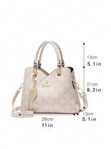 今年流行三件套母女包经典大容量女士休闲手提包高端气质女士老花包 - 米色 - 查看 8