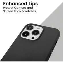 黑色液态硅胶手机壳 - 防黄变、柔软保护壳、防水、防震、防摔、防刮擦，适用于[设备型号] - 黑色 - 查看 5