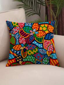 (4 Units) 45x45 Pillow Covers – 2 Plain And 2 Printed – Assorted Colors – AL - Romero Brito-yellow - View 3