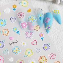 2024 Neue Mode Blumen Prägung Nail Art Sticker, glamouröse gefrorene Kamelien Blumen Nail Decals für Frauen