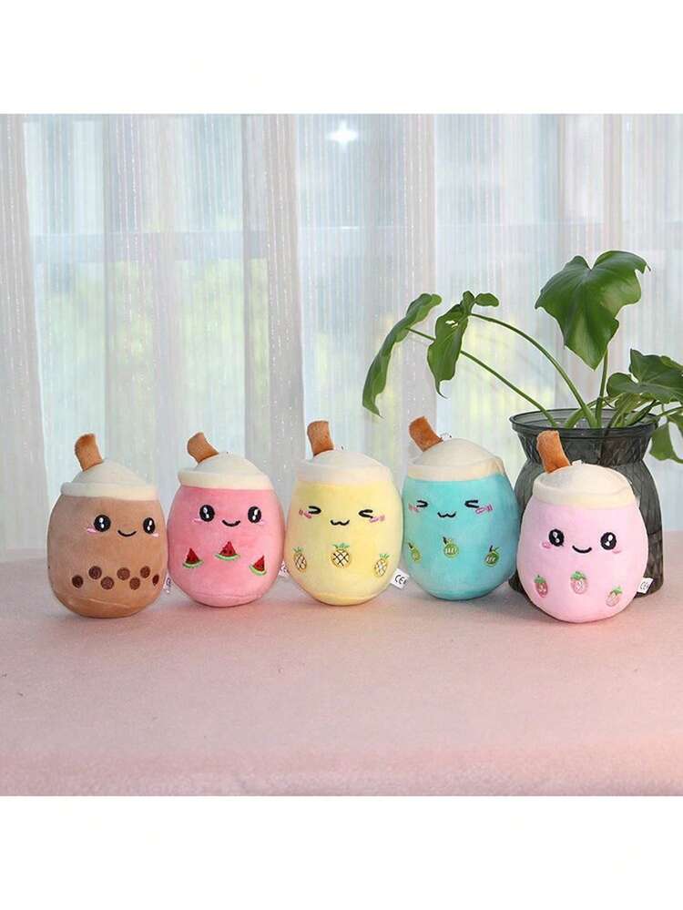 1pc Cute Plush Fruit Bubble Tea Cup Doll - Adorable Plush Doll, Bag Charm, And Wallet Decor - Multicolor - View 10