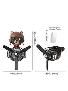 1 PIEZA Ambientador de coche sin perfume con hélice giratoria DIY, divertido y refrescante, con diseño de oso capitán, perro husky de dibujos animados, para salida de aire acondicionado de vehículo, difusor de avión, accesorio interior decorativo con ventilador y molinete - Avión agitador sin olor - Ver 10