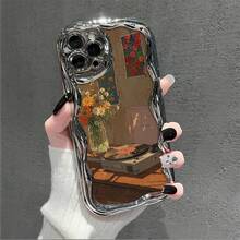 Funda para teléfono 1 pieza de TPU diseñado para teléfono con ondas galvanizadas, evita el desgaste, disipación de calor transpirable y a prueba de polvo, adecuado 11, 12, 13, 14, 15, 16 Plus Pro Promax XSMAX X/XS - Blanco - Ver 3