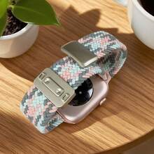Elegant Braided Nylon Watch Band With Magnetic Buckle For Apple Watch Series 10 46mm 42mm 9 8 7 45mm 41mm Se 6 5 4 44mm 40mm Band 3 42mm 38mm Strap - S10-42 41 40 38mm - View 13
