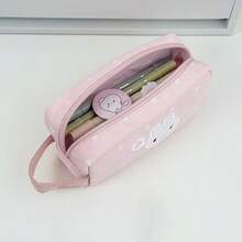 1 件粉色可爱兔子设计大容量铅笔盒，时尚手提包，适合放置文具和学校用品 - 彩色 - 查看 7