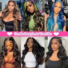13x6 Body Wave Lace Front Wigs Human Hair Pre Plucked 250% Density HD Lace Front Wigs Human Hair With Baby Hair Brazilian Full Frontal Lace Wigs Human Hair For Women Natural Black 40 Inch - Natural Black - 查看 8