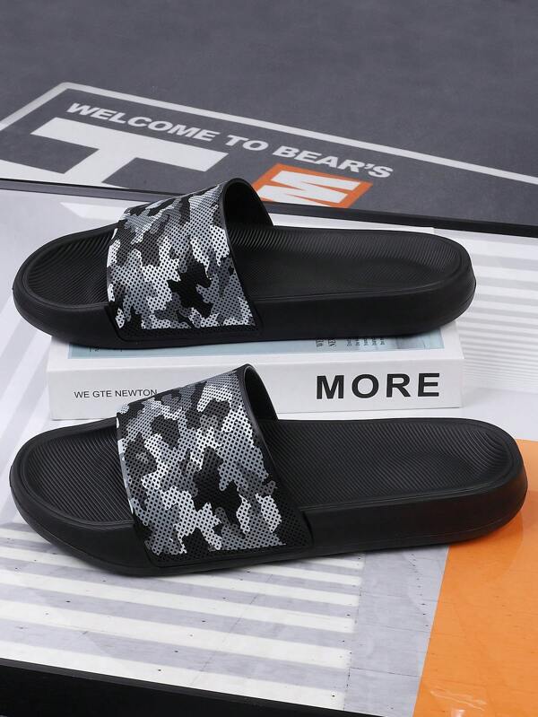 Plus Size Men's Lightweight, Fashionable, Comfortable Casual Camouflage Slippers