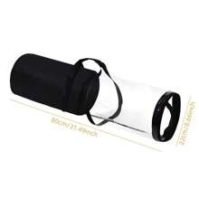 Klare Geschenkverpackungs-Aufbewahrungstasche, PVC Geschenkpapier Aufbewahrungstasche mit weißen Griffen, einfach zu tragende Röhrenverpackung.