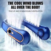 Sports & Office Companion: Mini Bladeless Neck Fan, Ultra-Long Battery Life, 5 Gear Adjustable, Silent, USB Charging With Digital Display