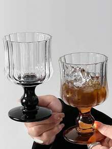 1 pieza Copa de vino francesa vintage y lujosa con pliegues, copa de champán de tallo alto para decoración del hogar, cenas familiares, fiestas de cumpleaños, ideal para Halloween, Navidad, regalos de cumpleaños - Multicolor - Ver 10