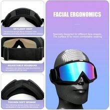 GEOXS2Pcs Motocross Goggles With Neck Gaiter Dirt Bike ATV Racing Ski Motorcycle Goggles Cycling Glasses For Outdoor SportF1HJ1FX2K12XGKG - 黑色 - 查看 6