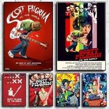 1pc/3PCS Wall Arts Posters Optional Frame Wall Decor,Room Decor Vintage Pop Retro Movie Scott Pilgrim VS The World Poster High Definition Art Waterproof Home Living Room Bedroom Bar Aesthetics Decoration