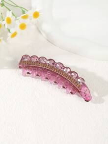 1个超大水钻香蕉形发夹，优雅竖款马尾辫发夹，闪亮宫廷风发饰，日常佩戴，爪夹，发卡，发夹，头饰，女士发饰 - 彩色 - 查看 10
