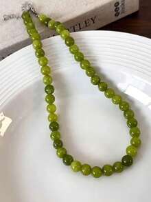 1pc French Green Grape Handmade Beaded Necklace With Natural Stone, Layerable Necklace, Unique Summer China Style - Necklace - View 15