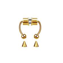 5pcs Stainless Steel Fake Nose Ring Hoop Fake Piercing Hoop Septum Rings Fashion Body Jewelry Gifts