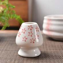 Soporte para batidor de Matcha japonés, contenedor para batidor de Matcha, soporte para batidor hecho a mano para comedor, casa deé FGXL - Rojo y blanco - Ver 4