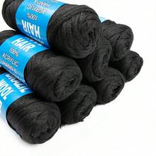 4 Pcs Brazilian Wool Hair Low Temprature Flame Retardant Synthetic Fiber For Wig Materials Braids For Women, Senegalese Twist, African Weaving, Box Weaving, High-Temperature Fiber, Easy To Install, Soft Texture, Crochet Hair Extension Thread