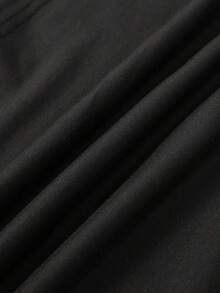 Cartoon Image Short Sleeve Round Neck T-Shirt, Casual And Fashionable Short Sleeve T-Shirt, Micro Elastic, Opaque, Easy Care Material, Perfect For Everyday Wear, Ladies T-Shirt - 黑色 - 查看 5