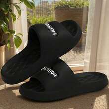 New Fashion Letter Slippers For Women, Soft Sole Non-Slip Indoor/Outdoor Wear, Minimalist Rhombus Pattern Black Slippers, Comfortable Soft Bottom Indoor Home Slippers, Outdoor Casual Wear Minimalist Letter Slippers For Women, Summer Breathable Soft Bottom Non-Slip Fashion Indoor/Outdoor Slippers Unisex Casual Outdoor Lightweight Holiday Beach Slippers, Christmas Slippers (For Wide-Footed Users, Please Choose One Size Up)