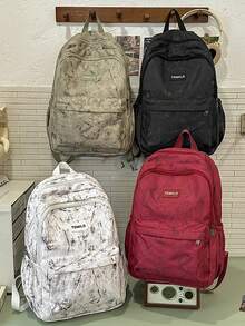 Mochila informal, mochila escolar/universitaria de gran capacidad para chicas, portátil, ligera, adecuada para estudiantes universitarias adolescentes, perfecta para ir al colegio, la universidad, la escuela secundaria, la escuela preparatoria, el primer día de clases - Blanco - Ver 5
