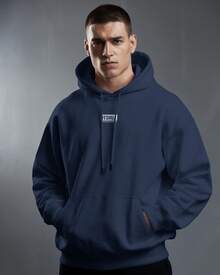 MEN'S 100% COTTON STREEWEAR SWEATSHIRT NEW IN VARIOUS COLORS WITH HOOD AND POCKET COD-36 - Azul Marino - Ver 1