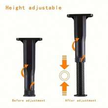 [Heavy-Duty   Adjustable] 4pcs Heavy-Duty Adjustable Bed Frame Support Legs   Versatile Furniture Center Board, Durable Plastic, Enhanced Grip   Suitable For Beds, Sofas, Dressers, Home Renovation Furniture Feet Pads (5.31"-8.66") - màu đen - Xem 5