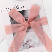 Set de 3 piezas, cinta decorativa de gasa de 5 m, tela de poliéster adecuada para invitaciones de boda, tarjetas de fiesta, decoración del hogar