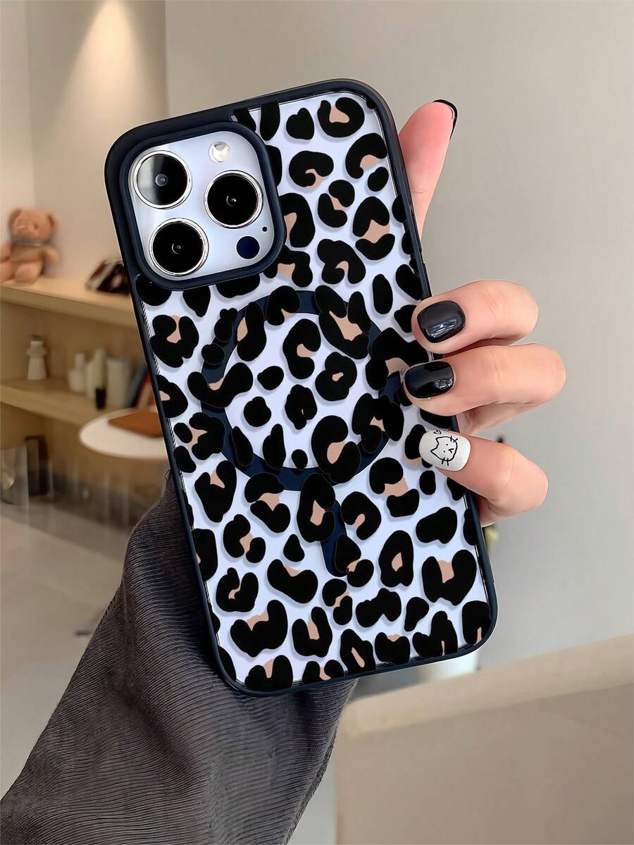 This Simple Magnetic Phone Case Features A Leopard Print Pattern. Suitable For 16/15/14/13/12/11 Pro/Plus/ProMax/XS Max/X/XS/S22 / S22PLUS/S23 / S23PLUS/S24 / S24PLUS/S25 / S25PLUS/S25ULTRA Series Mobile Phone. It Supports Wireless Charging And Has Shockproof Protection Function. It Is A Fashionable Choice For Giving As Gifts To Family, Friends, Oneself, Partners, Etc. - 彩色 - 查看 1