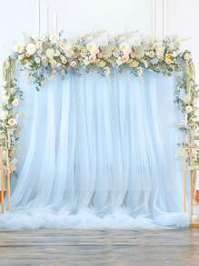 1 Piece 3 M Long / 1.5 M Wide White Pink Gauze Curtain With Tulle Background, Transparent Gauze Curtain, Used For Stage Background, Outdoor Photography, Holiday Party, Wedding Party, Home Decoration (Multiple Color Options)