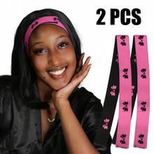 1条发蕾丝熔接带，假发边缘弹性带，假发蕾丝前额熔接带，女士可爱健身情人节发带头巾发带吸汗带，学校用品，大学用品，秋冬季发带发饰，女士度假装扮优雅围巾女士头巾柔软头巾情人节礼物