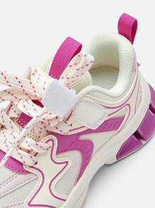 Balabala Girls' Running Shoes, 2024 Autumn New Breathable And Anti-Slip Sneakers, Retro Style
