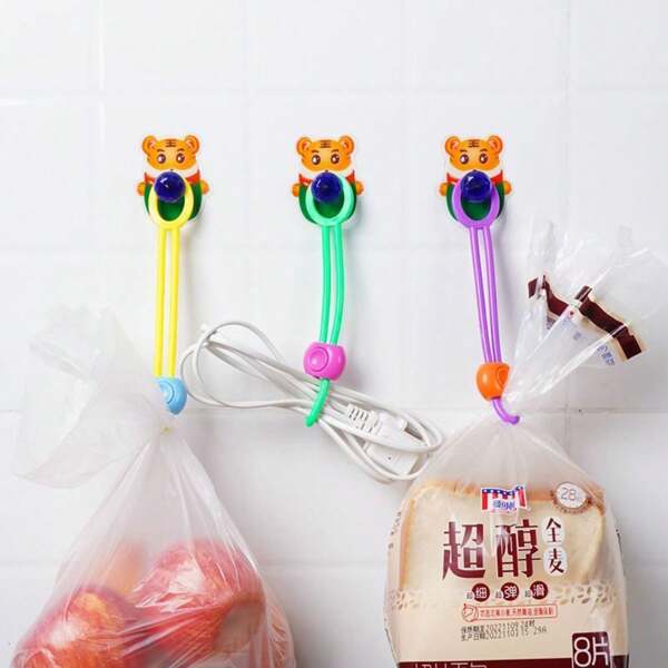 1/3/6/12三色零食保鲜带，创意食品密封圈扣，电线管理绳整理器，厨房收纳保鲜工具（颜色随机）