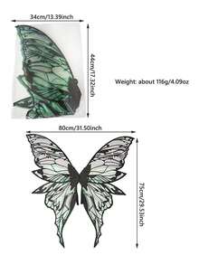 Large 4-Leaf Foil Butterfly Wings/Wing Set, Shiny Transparent Fairy Wings Costume For Adults, Angel Wings For Women, Christmas Wings - Multicolor - View 6