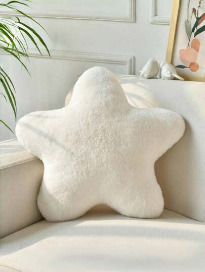 Cuscino a forma di stella, cuscini decorativi per letti e divani, cuscino a forma di stella, tappetino in finta pelliccia di coniglio morbido per dormitorio, adatto per cuscini decorativi su divano, camera da letto e soggiorno, adatto per decorazioni di Ognissanti e Natale.