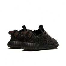 Adidas Originales Yeezy Boost 350 V2 "Onyx" Tela negra de guerrero, cómodos, antideslizantes, de caña baja, zapatos de estilo de vida casual, unisex, negros - Negro - Ver 4