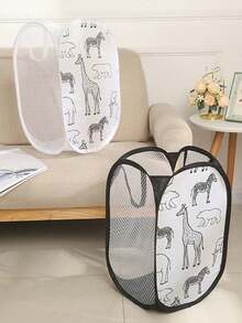 1 chiếc giỏ đựng quần áo bẩn in hình động vật hoạt hình ngộ nghĩnh, giỏ đựng quần áo. Giỏ đựng quần áo bẩn dạng bật mở, giỏ đựng quần áo bẩn dung tích lớn, dùng để đựng đồ trong nhà, giỏ đựng đồ giặt, giỏ đựng đồ trong phòng tắm. - Nhiều màu - Xem 4