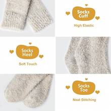 SISOSOCK 5 Pairs Fuzzy Soft Cozy Fluffy Socks Women, Casual Thick Plush Comfy Sleep Socks, Warm Winter Gifts Women - 多色-a1 - 查看 2