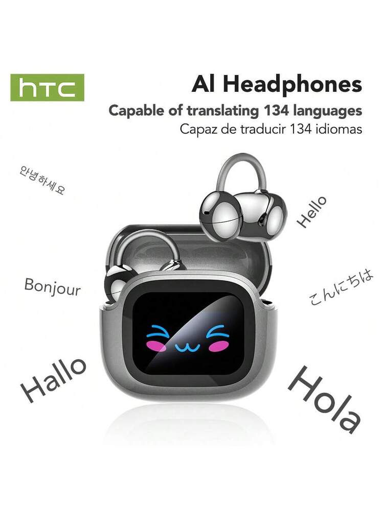 HTC NE32 AI Translation Earphones: Wireless Bluetooth 6.0 + Touch