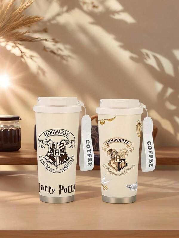 Warner Bros 1 pieza Vaso de acero inoxidable de 18 onzas de Harry Potter - Aislamiento de doble capa, diseño de dibujos animados lindo, adecuado para bebidas calientes y frías, apto para uso en oficina, dormitorio, auto y viaje, taza de café perfecta como regalo para familiares y amigos