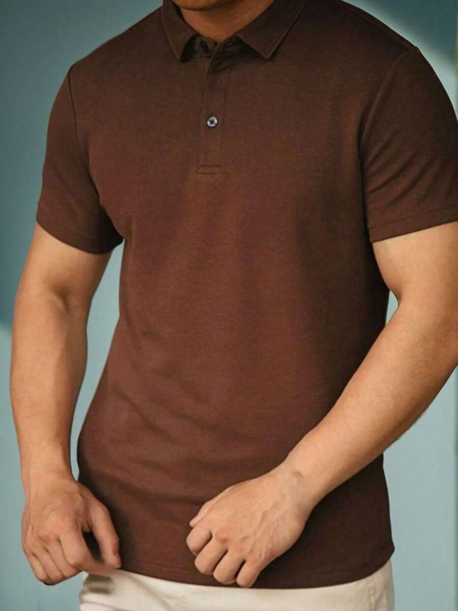 Men's Basic UNISEX POLO Shirt - Coffee Brown - View 1
