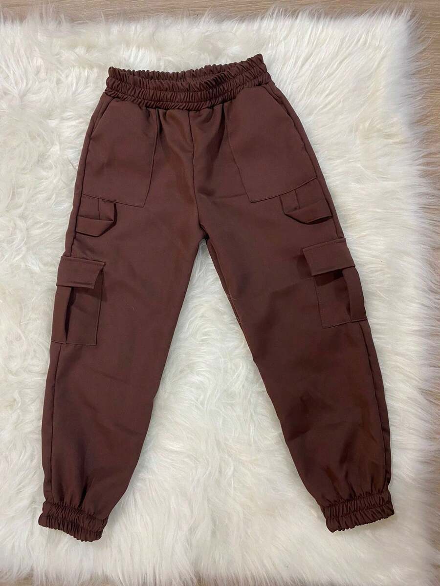Girls Tailored Cargo Jogger Pants – Style / Stylish Pants / Stylish Blogger - Rỉ Nâu - Xem 1