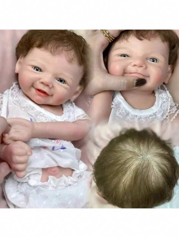 Poupée Reborn de 18 pouces Vivienne, corps complet en silicone unicolore, poupée de bébé nouveau-né réaliste faite main avec des veines visibles