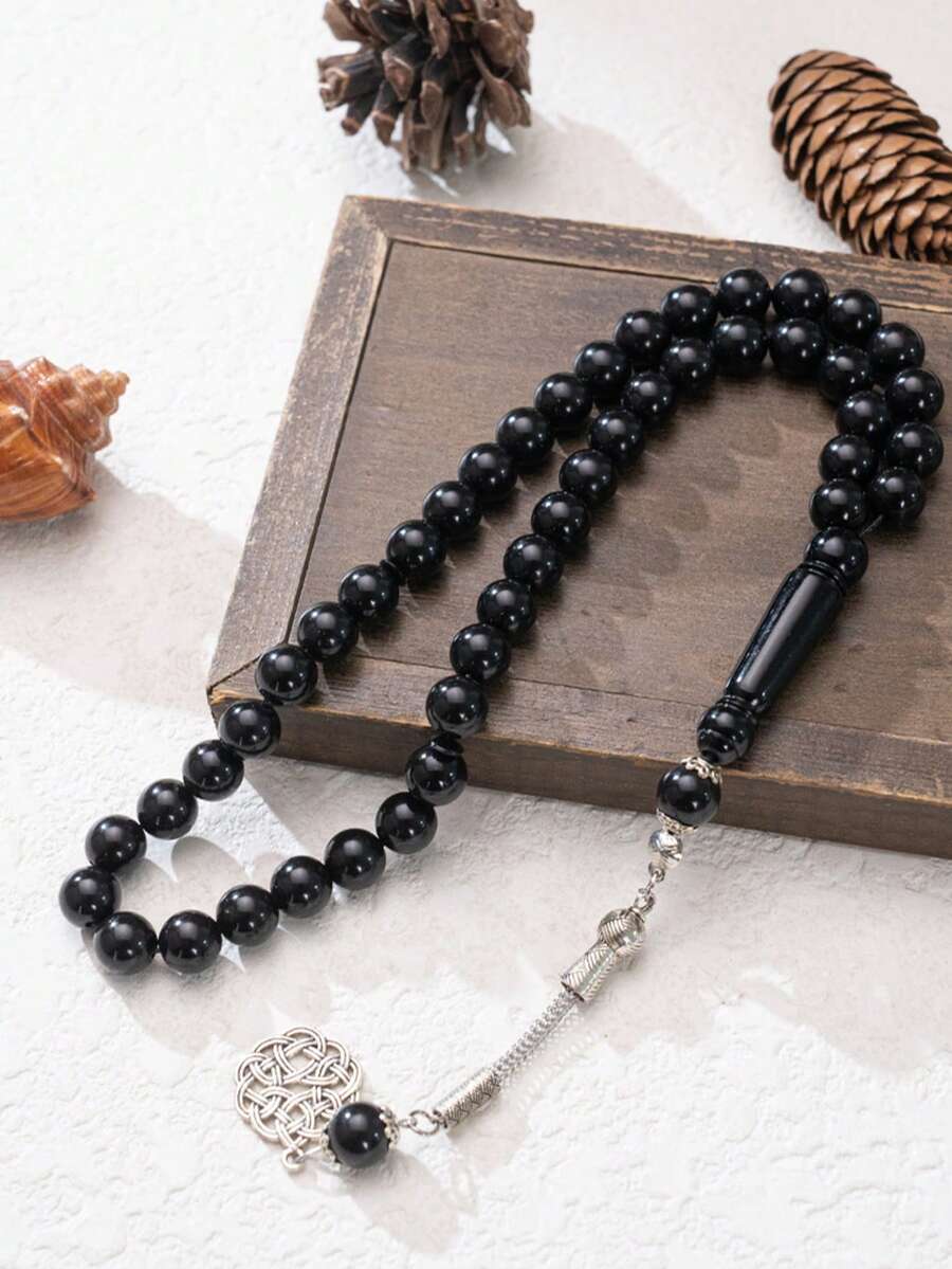 45 piezas de cuentas de oración musulmanas/Tasbih de 10 mm de acrílico con borlas, decoración del hogar - Multicolor - Ver 1