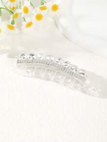 1个超大水钻香蕉形发夹，优雅竖款马尾辫发夹，闪亮宫廷风发饰，日常佩戴，爪夹，发卡，发夹，头饰，女士发饰 - 彩色 - 查看 8