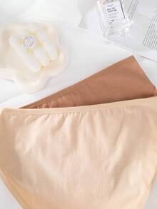 6 条女士纯色休闲舒适简约针织面料内裤，棉质轻薄睡衣低腰低腰 - 彩色 - 查看 5