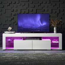 TV Stand, 63 Inch Entertainment Center, Modern TV Console With 2 Drawers For Living Room, LED TV Stand For 60 To 70 Inch TV - trắng - Xem 1
