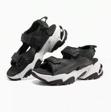 Skechers Giày thể thao đi biển đế dày tăng chiều cao kiểu dáng mới mùa hè cho nữ Little Milk Bear - màu đen - Xem 2