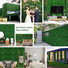 1/4/10 piezas Paneles de pared de hierba artificial Boj verde follaje Telón de fondo de pared vegetal Seto artificial Planta espesa protegida contra los rayos UV Pantalla de privacidad para decoración de jardín interior y exterior